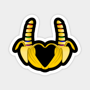 Gay Pride Bananas Heart Magnet