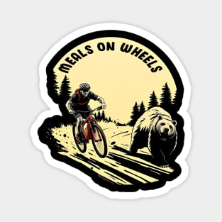 Grizzly Bear - Mountain Biker - Meals on Wheels! Magnet