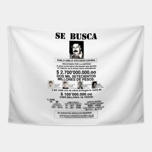 Pablo Escobar - Se Busca Wanted Poster Tapestry