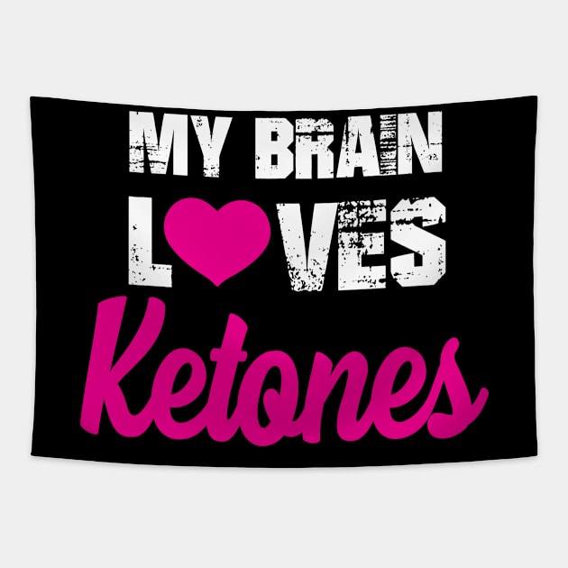 Love Ketones Funny Keto Ketosis Diet Tapestry by jmgoutdoors