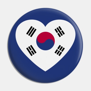 I Love South Korea // Heart-Shaped Korean Flag Pin