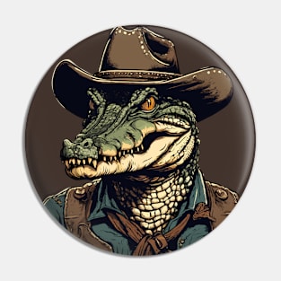 Crocodile Cowboy Pin