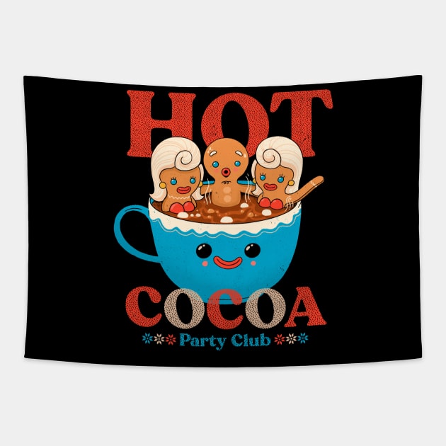 Hot cocoa party club Tapestry by ppmid