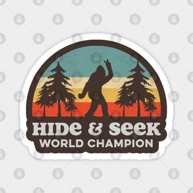 Retro Bigfoot Hide & Seek World Champion Magnet by Tingsy