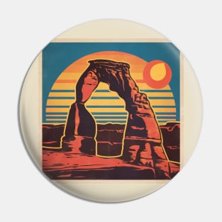 Moab Utah Arches Vintage Sunset Pin