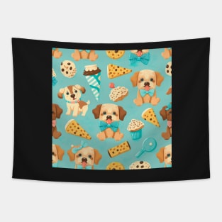Puppies and treats pattern Tapestry