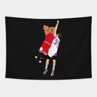 Derrick Rose Dunk On Goran Dragic Tapestry