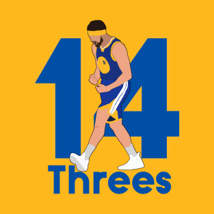 Klay Thompson 14 Three's Celebration - Golden State Warriors T-Shirt