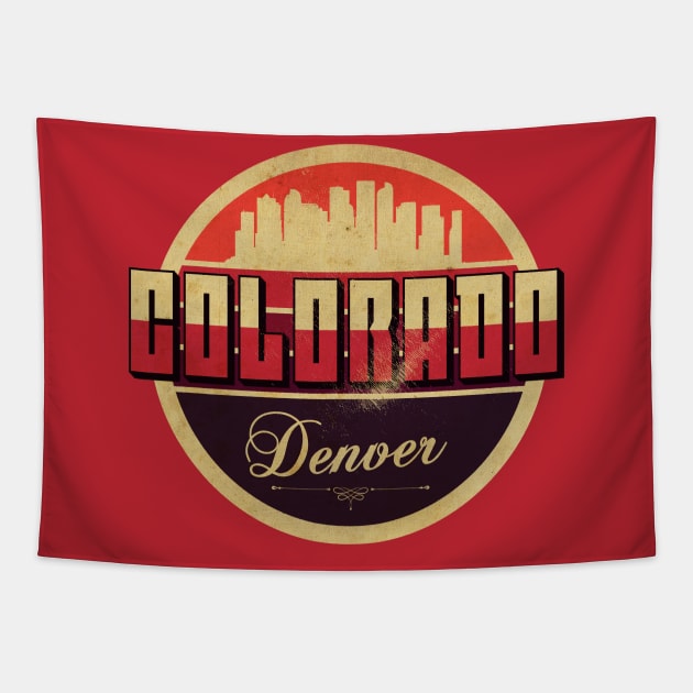 Vintage Colorado Denver Tapestry by CTShirts