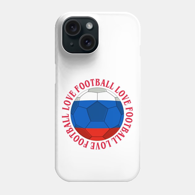 RUSSIA- Russian Tricolour Football Soccer Icon Phone Case by IceTees