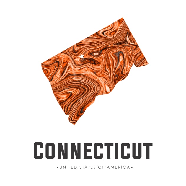 Connecticut state map abstract golden brown by StudioGrafiikka