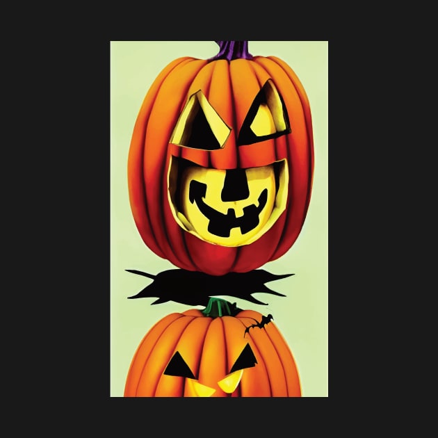 Halloween Scary Evil Pumpkin Funny Pumpkin Head by flamebunny