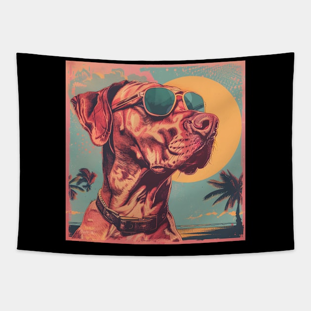 Rhodesian Ridgeback in 80's Tapestry by NatashaCuteShop