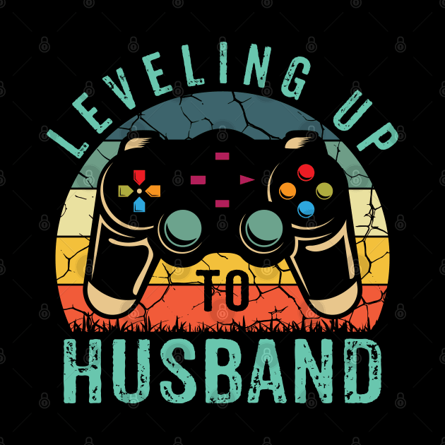 Vintage Leveling Up To Husband Funny Groom Video Game Lovers by Sowrav