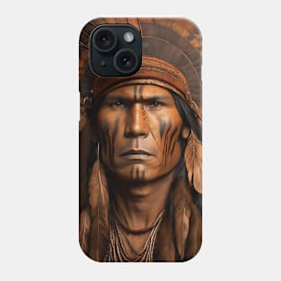 [AI Art] Proud Native American Man With Headdress Phone Case