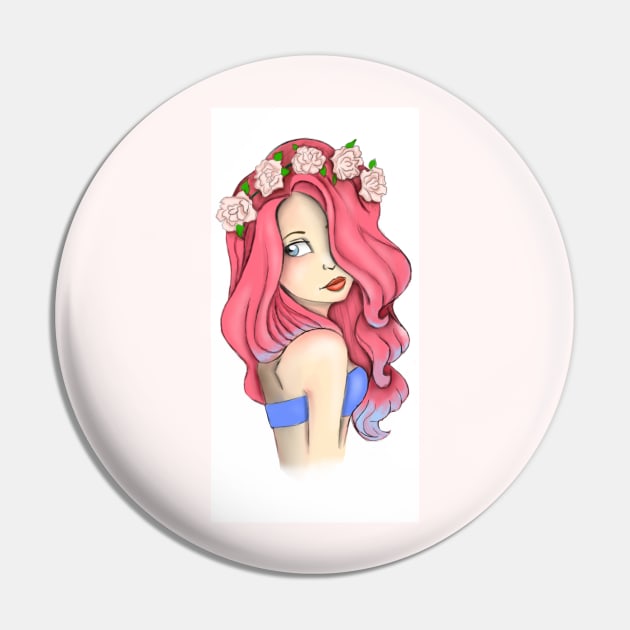 Flower Lady Pin by CindyArt