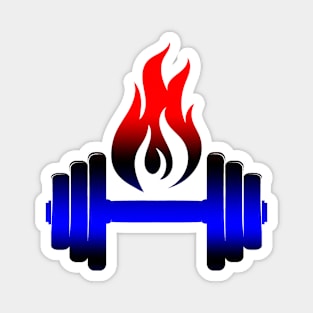 Red Flame with Blue and Black Free Weight Magnet