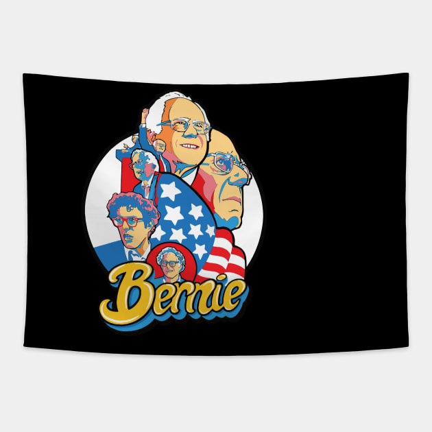 Bernie! Bernie Sanders Campaign Poster Tapestry by BlueWaveTshirts