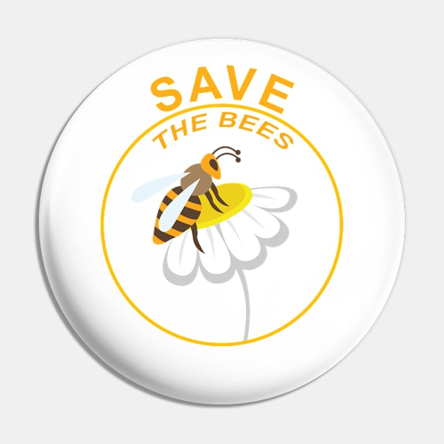 save the bees - bees lover Pin by shopflydesign