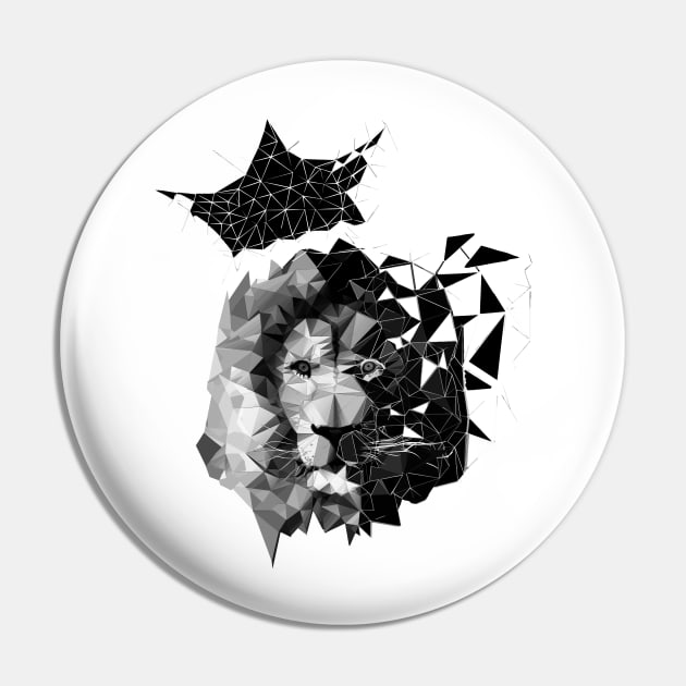 Geometric Lion Pin by benimars