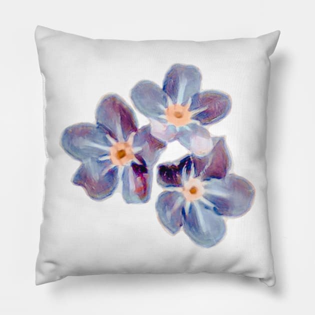 Forget Me Not Flower (Scorpion grasses) Pillow by BloomingDiaries