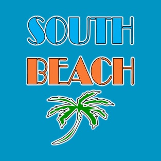 South Beach Palm Tree by Basement Mastermind T-Shirt