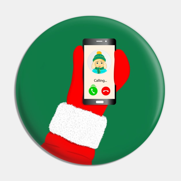 Incoming call to Santa Pin by designbek