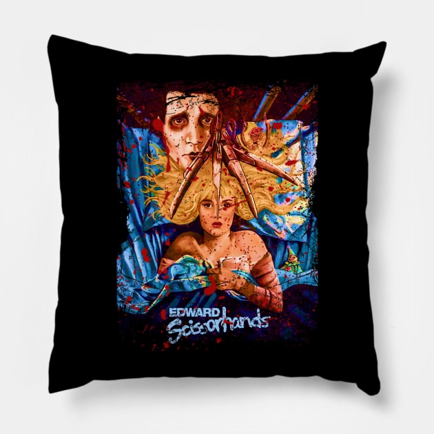 Scissorhands Saga Edward's Tale Of Love And Struggle Pillow by Super Face