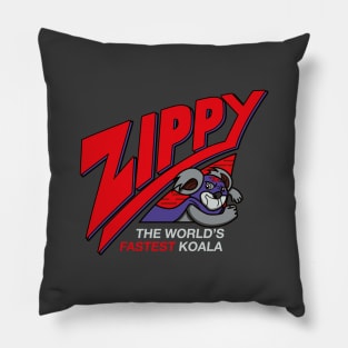 Zippy - The World's Fastest Koala (Asphalt) Pillow