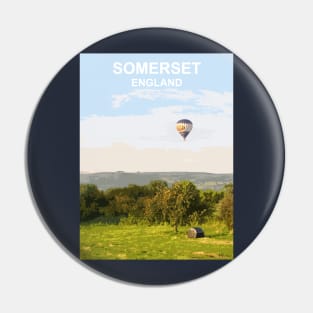 Somerset England UK gift. Travel poster Pin