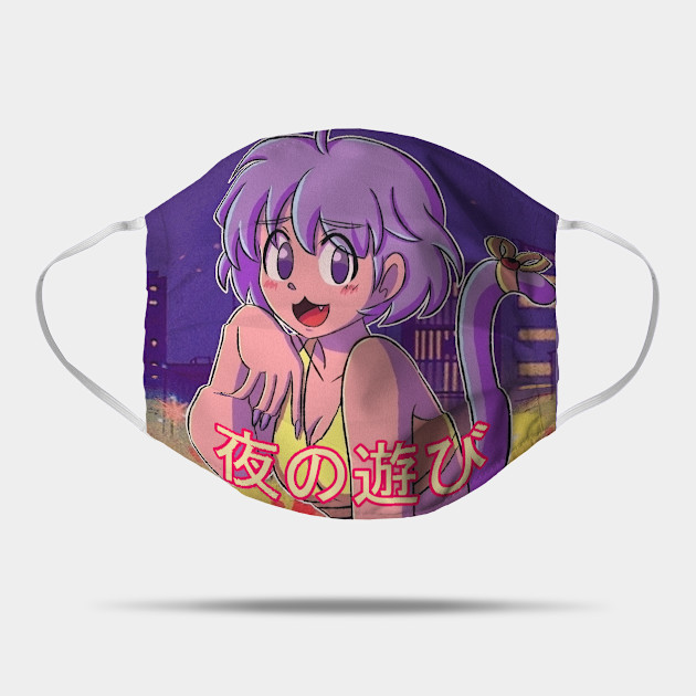 Vaporwave Retro Anime Aesthetics Vaporwave Mask Teepublic
