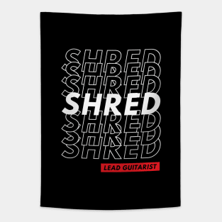 Shred Lead Guitarist Repeated Text Dark Theme Tapestry