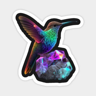 Psychedelic Hummingbird and Space Crystal Magnet