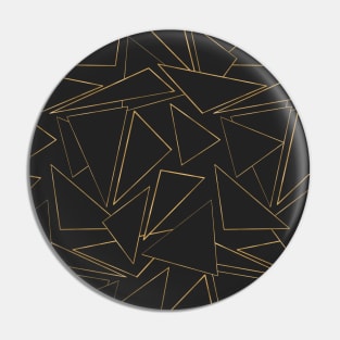 Minimalist Geometric Gold Black Strokes Triangles Pin