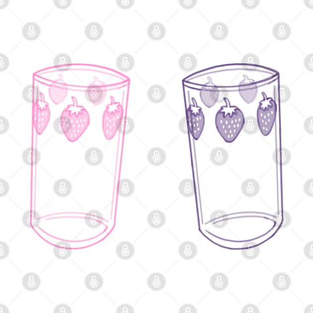 Nana anime strawberry glasses (pastel pink and purple) by little-axii