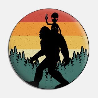 Funny Bigfoot Alien Pin