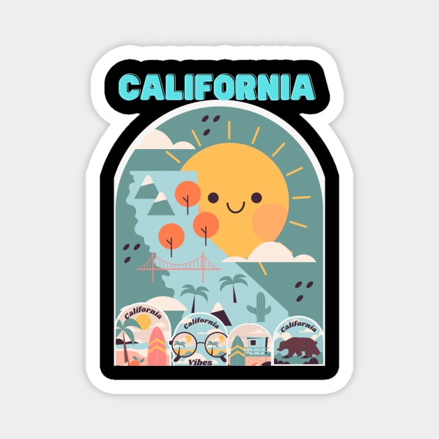 california Magnet by AMINOS ART