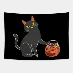 Halloween Black Cat Pumpkin Sweet Candy Tapestry