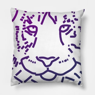 Blue Tiger Face Pillow