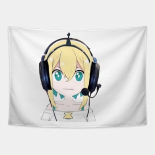 Pikamee Amano with Headphones Tapestry