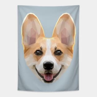 Low Poly Corgi Head Tapestry