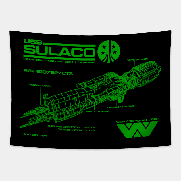 Sulaco Schematics GR Tapestry by PopCultureShirts