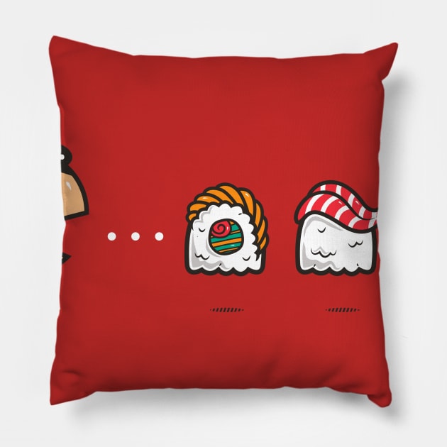 Sumo Eats Sushi Pillow by krisren28