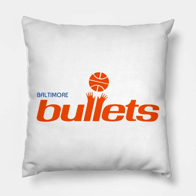 Baltimore Bullets Retro Defunct NBA Team Fan Art Pillow by darklordpug