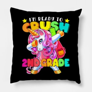 Crush 2Nd Grade Dabbing Unicorn Back To School Girls Pillow
