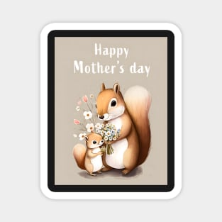 Mother & Baby Squirrel Celebrate Mother's Day with Love Magnet