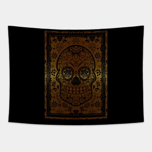 Gold sugar skull Tapestry