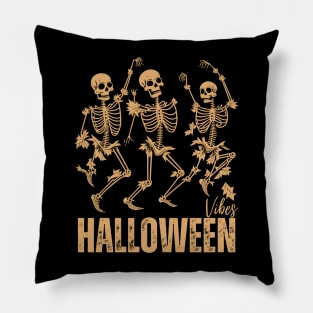 Vintage Halloween Dancing skeleton Funny Pillow