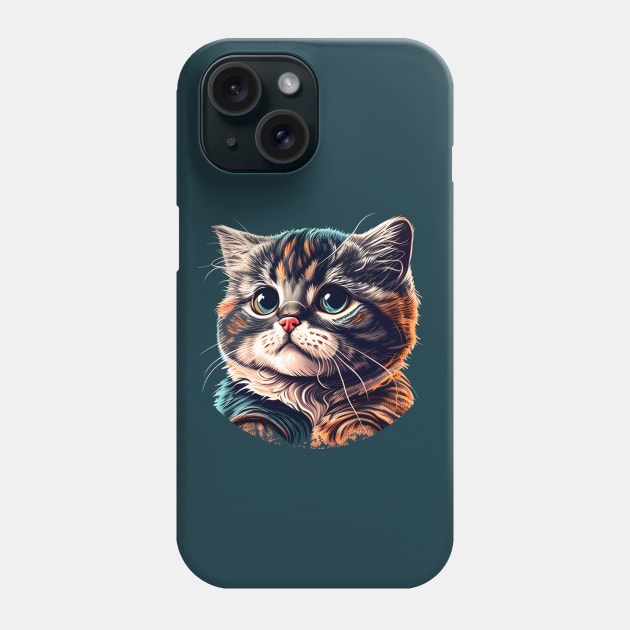 Cute Cat Fat Colorful, Gifts For Kid, For Dad, For Mom Phone Case by Ray E Scruggs