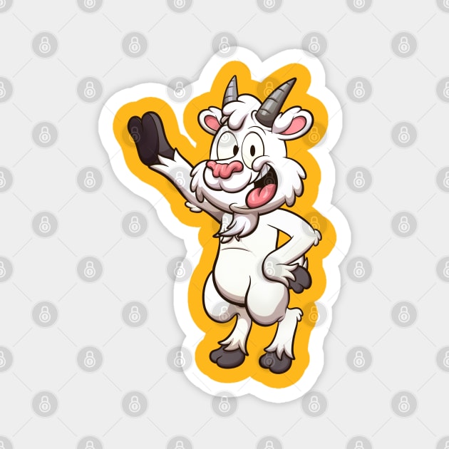 Friendly Smiling Cartoon Goat Magnet by TheMaskedTooner